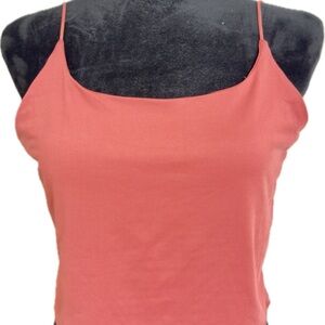 Coral Spaghetti Strap Crop Top